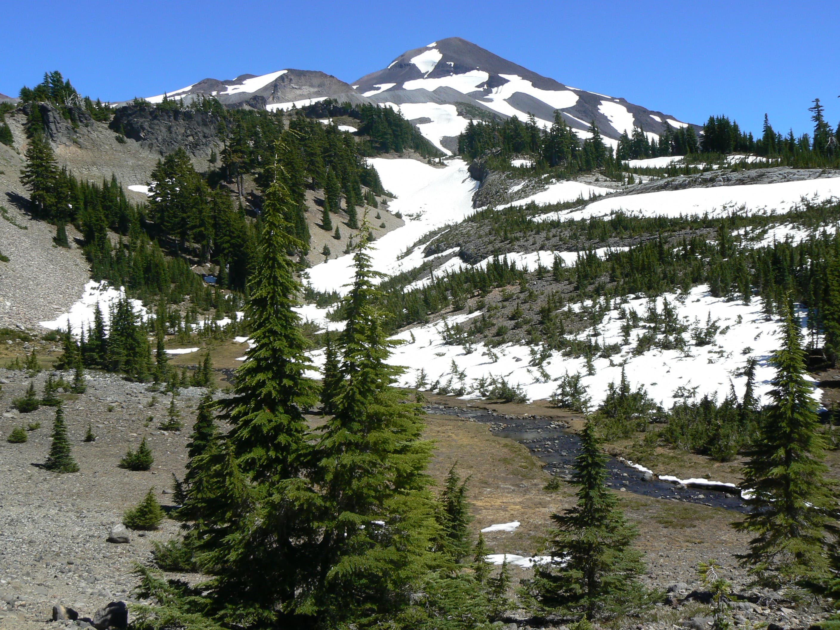 Creek on one of the Three Sisters in Oregon — Central Oregon