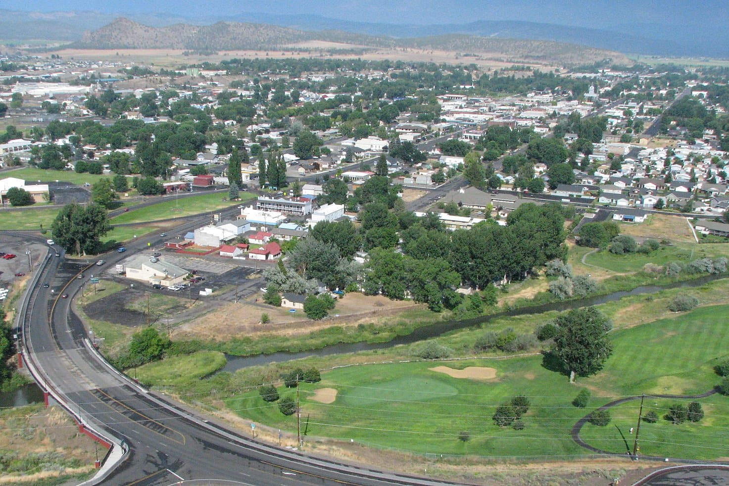 Prineville, Oregon and the Crooked River valley seen from the Ochoco Highway overlook